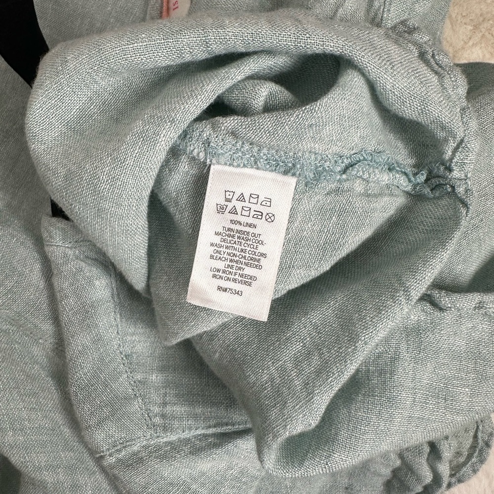 Isaac Mizrahi Relaxed Green Short Sleeve Blouse - Picture 5 of 5